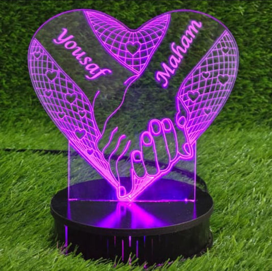 Love Hands 3d Customized illusion Lamp