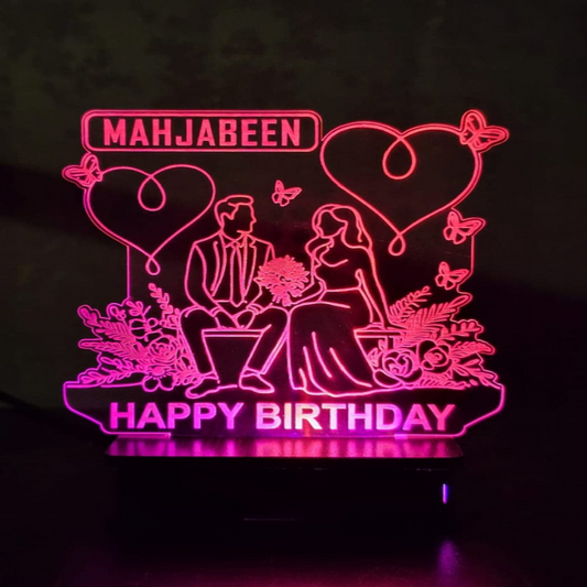 Couple Birthday 3d Customized illusion Lamp