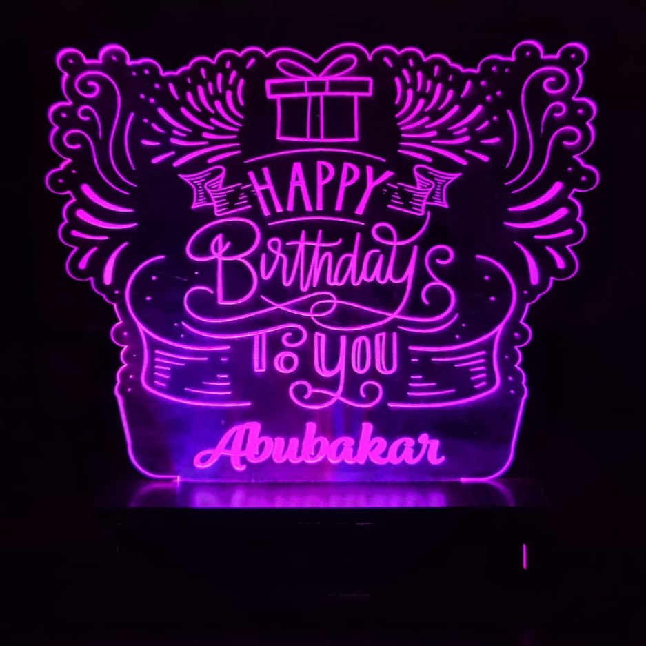 Happy Birthday 3d Customized illusion Lamp